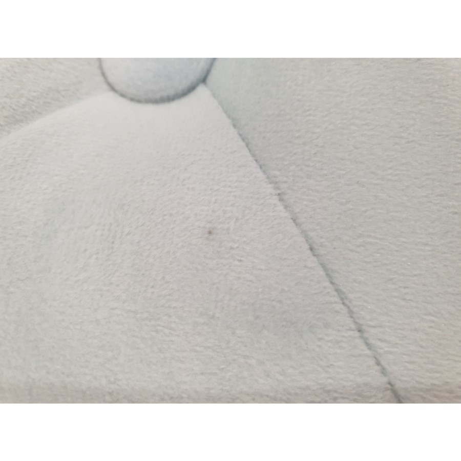 GRADE A2 - Safina Ottoman Bench in Duck Egg Blue Velvet with Button Detail