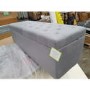 GRADE A2 - Safina Ottoman Storage Box in Grey Velvet