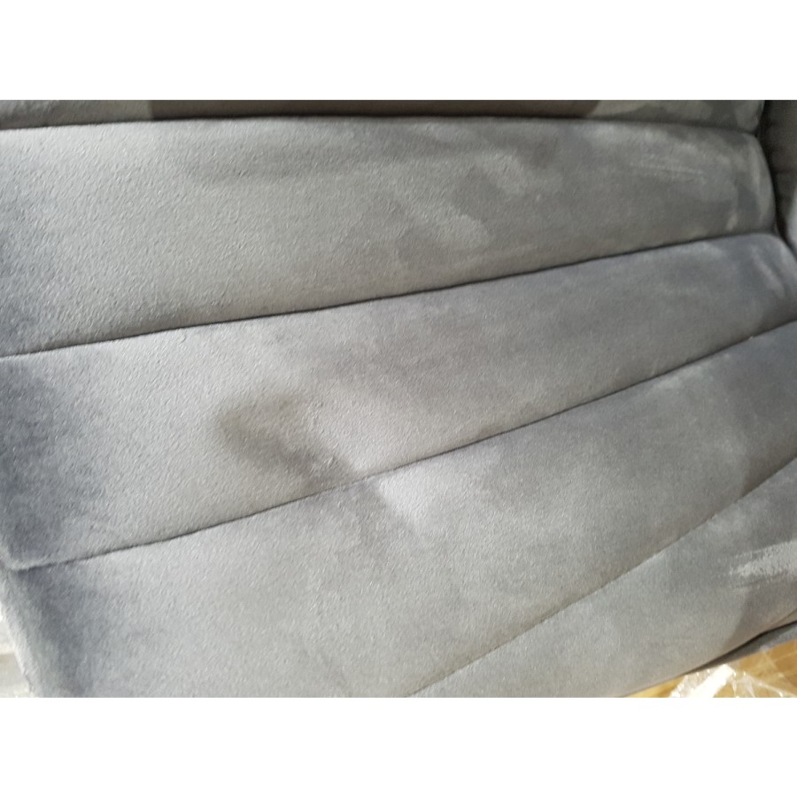 GRADE A2 - Pair of Grey Velvet Ribbed Dining Chairs - Penelope