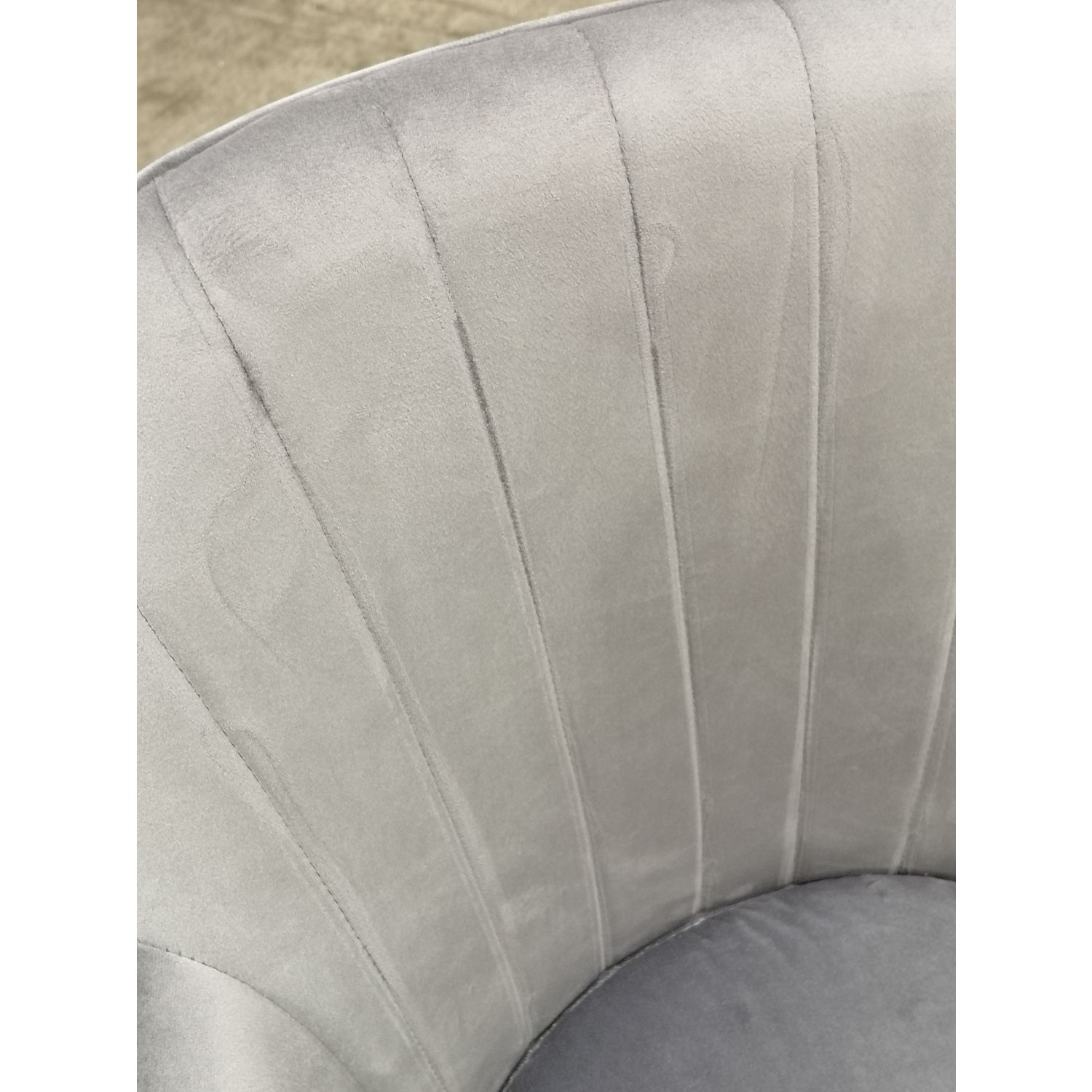 GRADE A2 Set of 2 Grey Velvet Dining Tub Chairs with Chrome Legs