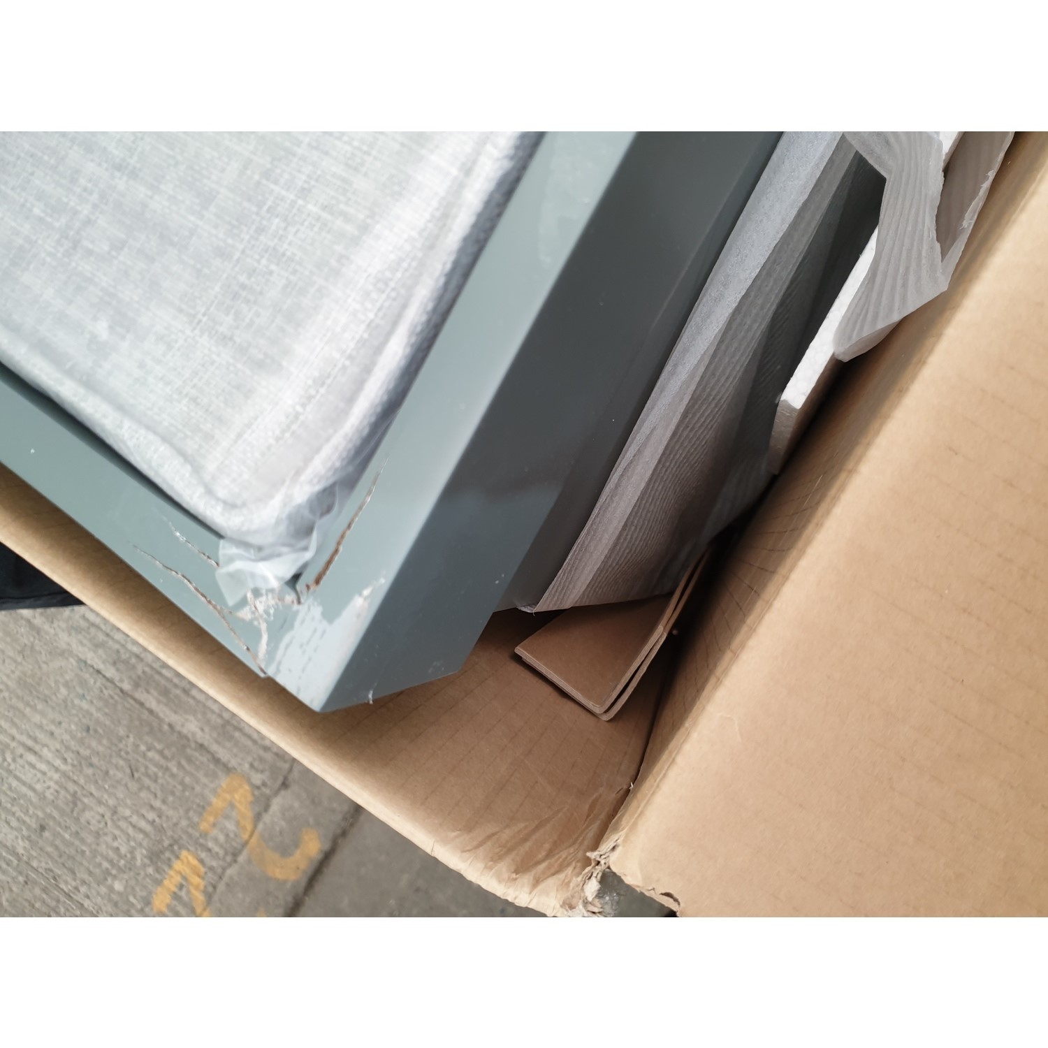 GRADE A2 Grey Shoe Rack with Seat Storage Bench & Wicker Baskets