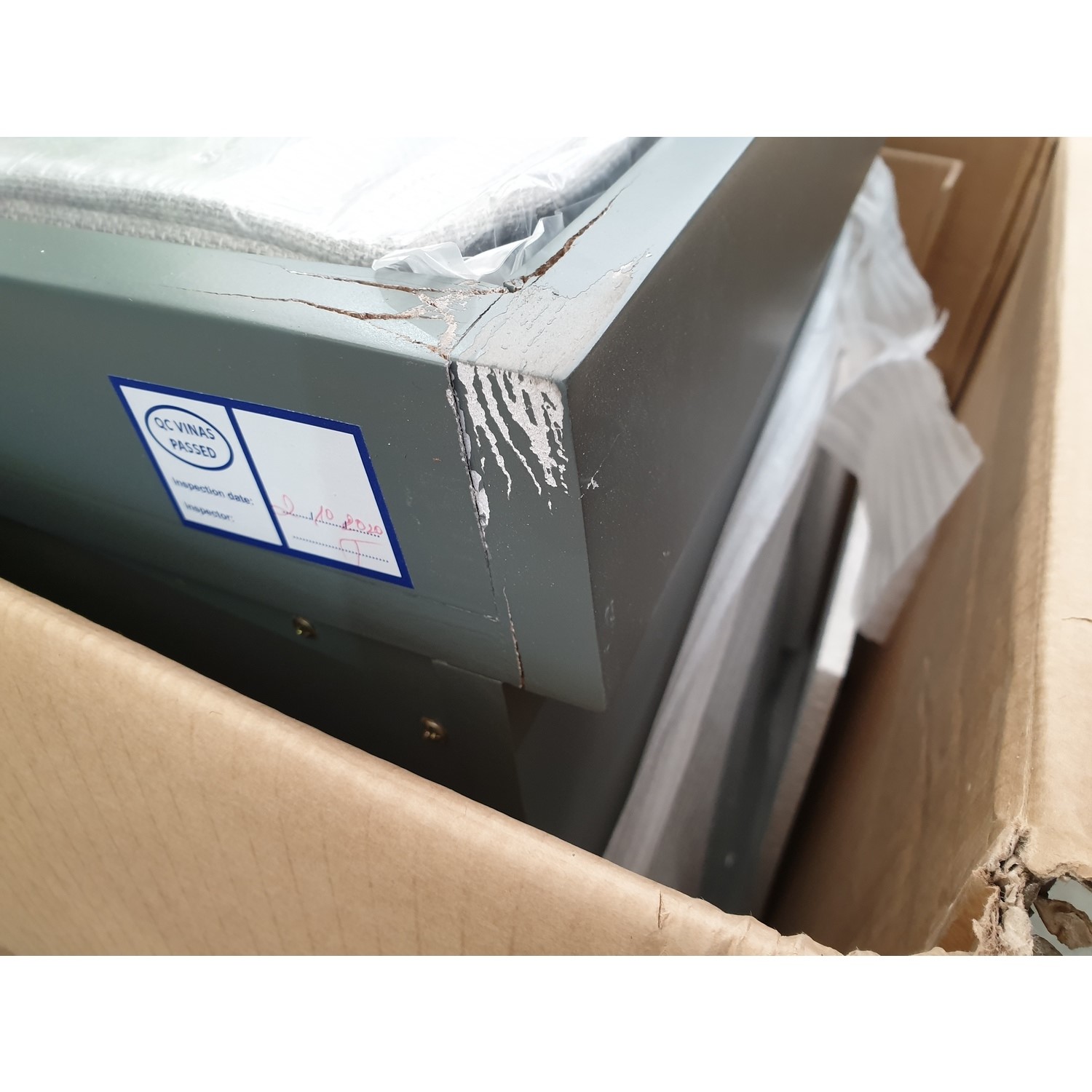 GRADE A2 Grey Shoe Rack with Seat Storage Bench & Wicker Baskets