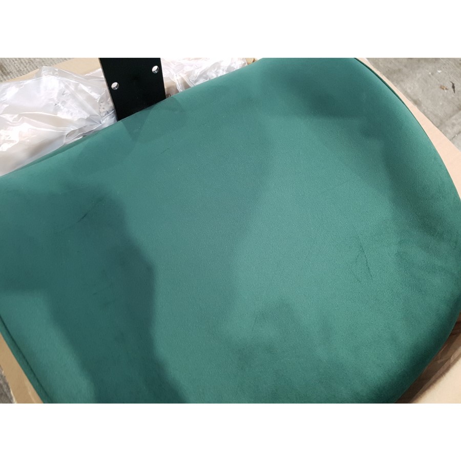 GRADE A2 - Set of 2 Dark Green Velvet Dining Chairs with Gold Legs - Jenna