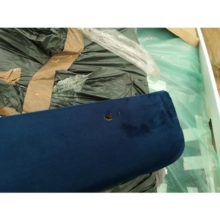 GRADE A2 - Amara Double Bed Frame in Navy Blue Velvet with Quilted Headboard