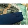 GRADE A2 - Amara Double Bed Frame in Navy Blue Velvet with Quilted Headboard