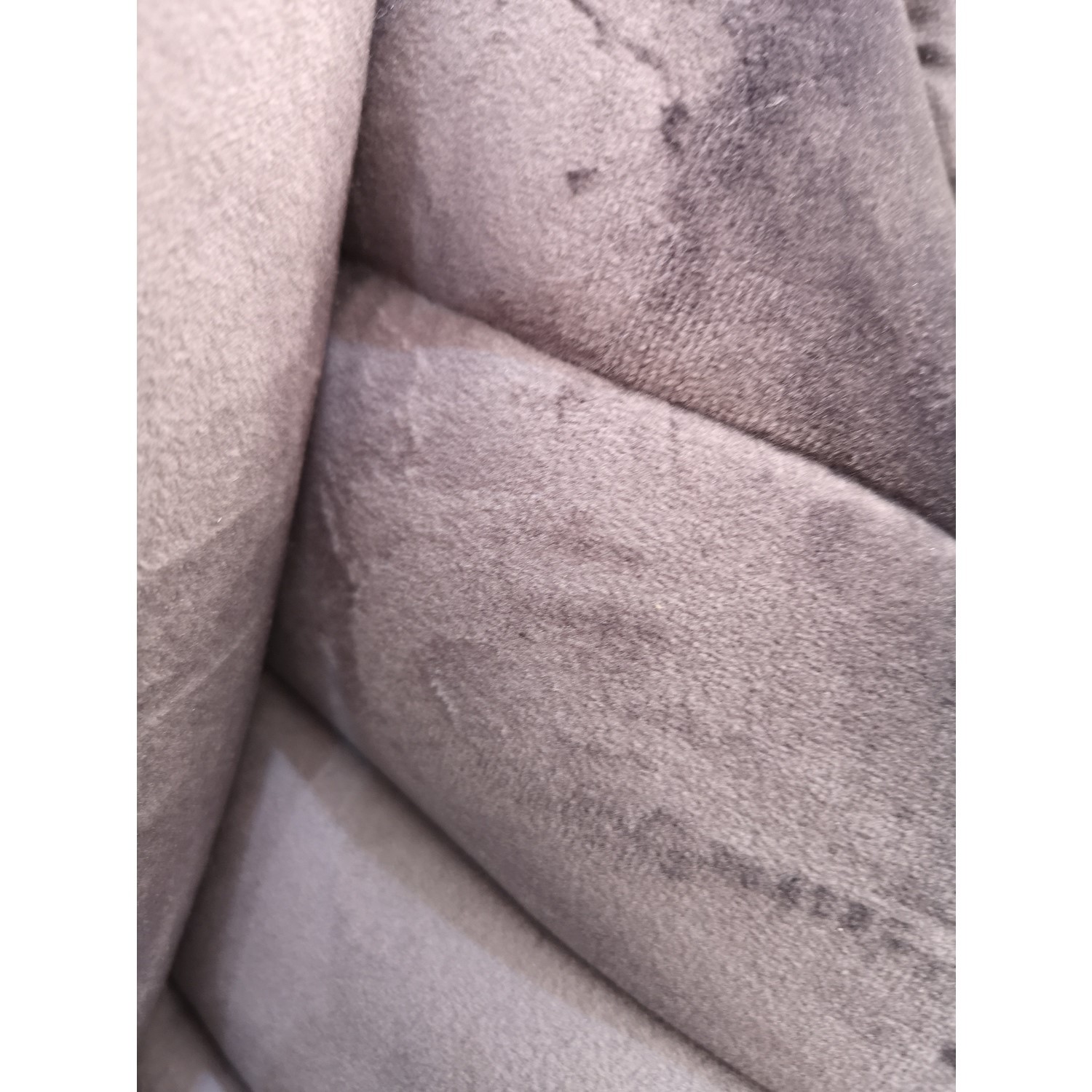 GRADE A2 Pair of Grey Velvet Ribbed Dining Chairs Penelope