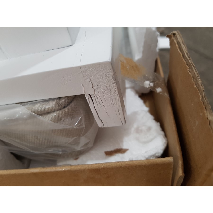 GRADE A2 - White Shoe Rack with Seat Storage Bench & Wicker Baskets - Elms