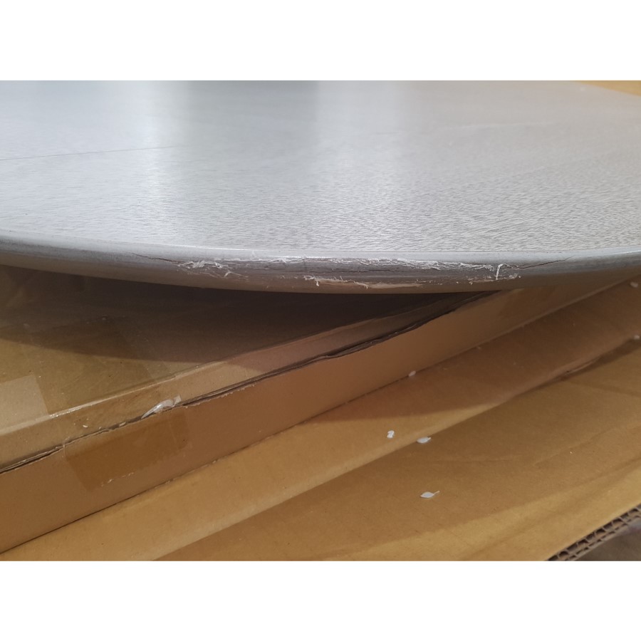 GRADE A2 - Grey Round Drop Leaf Dining Table - Seats 2 - Cami