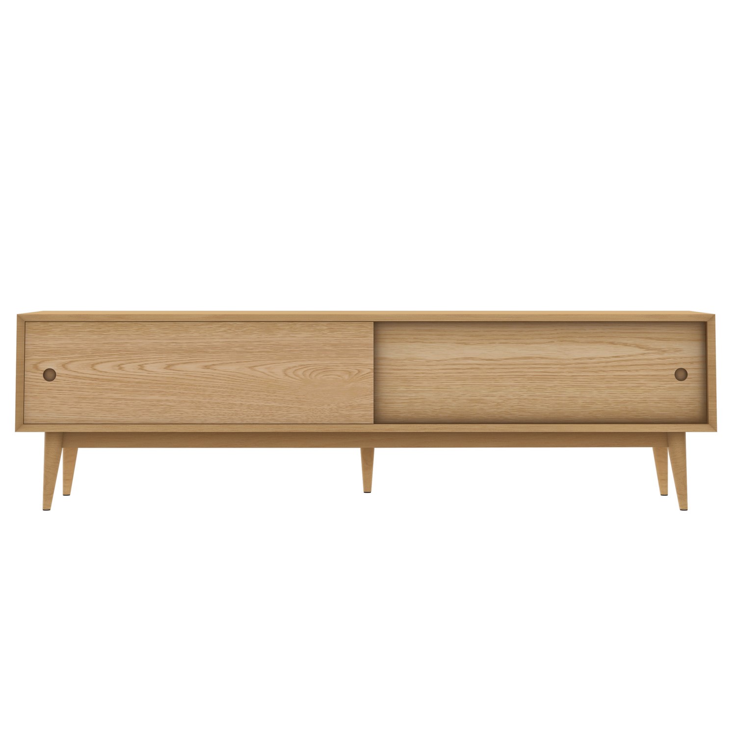 Solid Oak Tv Unit With Sliding Doors Scandi Briana Furniture123