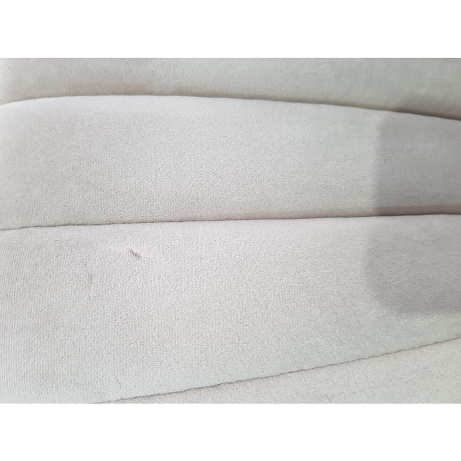 GRADE A2 - Pair of Beige Velvet Ribbed Dining Chairs - Penelope