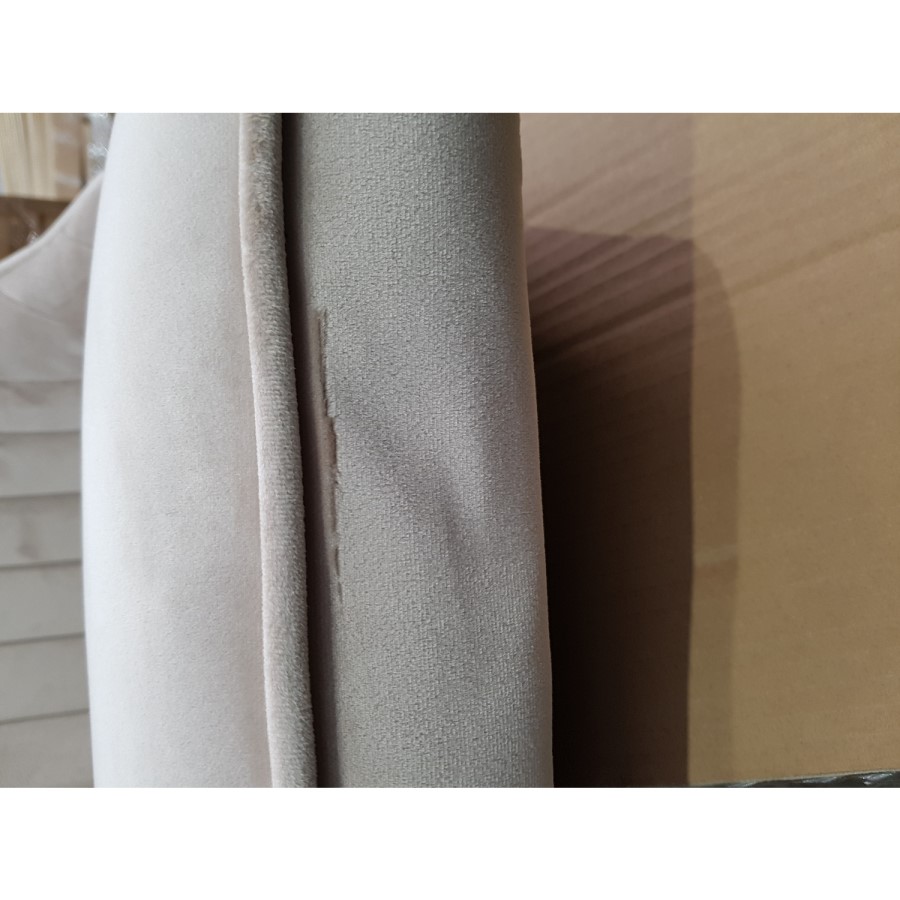 GRADE A2 - Pair of Beige Velvet Ribbed Dining Chairs - Penelope