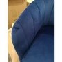 GRADE A2 - Navy Blue Velvet Bar Stool with Arms - Logan