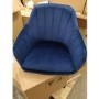 GRADE A2 - Navy Blue Velvet Bar Stool with Arms - Logan