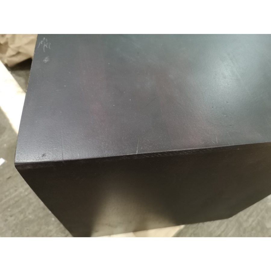 GRADE A2 - Mika 2 Drawer Dark Brown Bedside Table with Brass Inlay