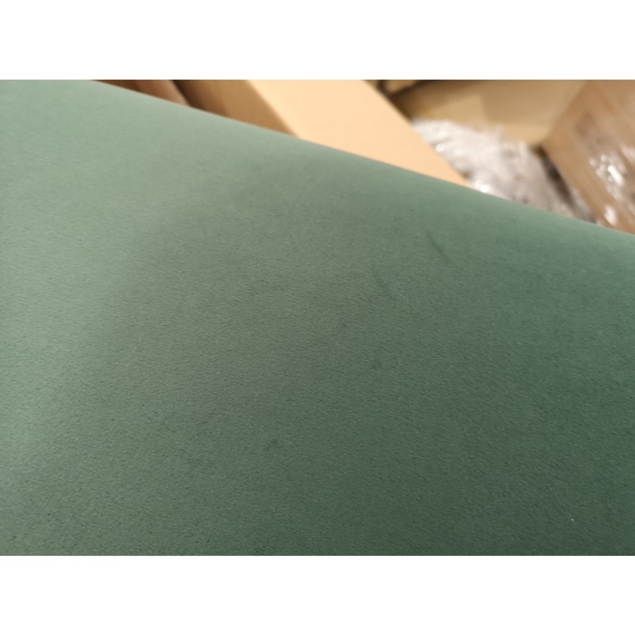 GRADE A2 - Safina Green Velvet Bench with Quilted Arm Rest