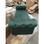 GRADE A2 - Safina Green Velvet Bench with Quilted Arm Rest
