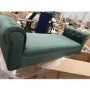 GRADE A2 - Safina Green Velvet Bench with Quilted Arm Rest