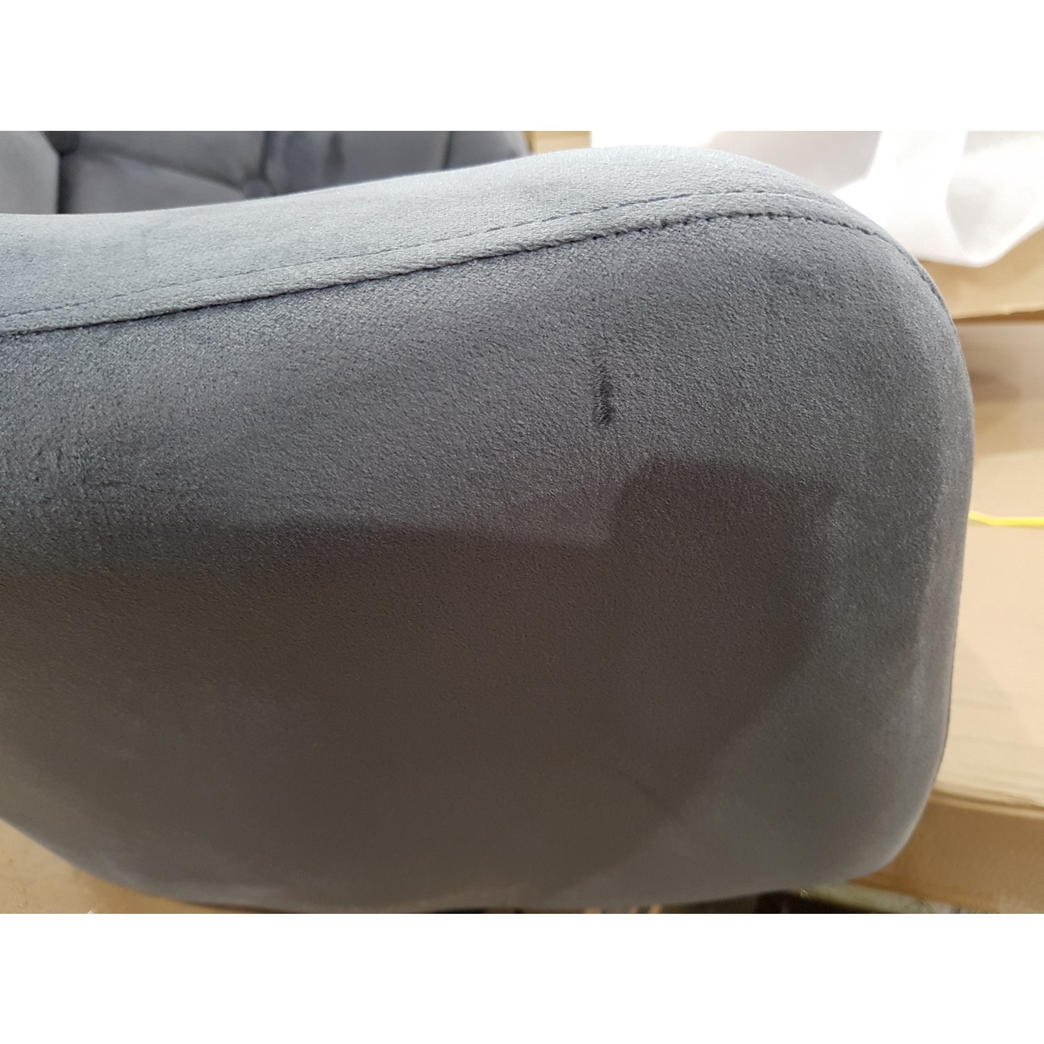 GRADE A2 Grey Velvet Office Swivel Chair with Button Back Marley