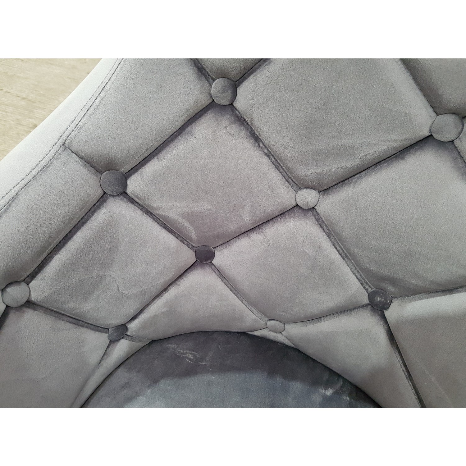 GRADE A2 Grey Velvet Office Swivel Chair with Button Back Marley