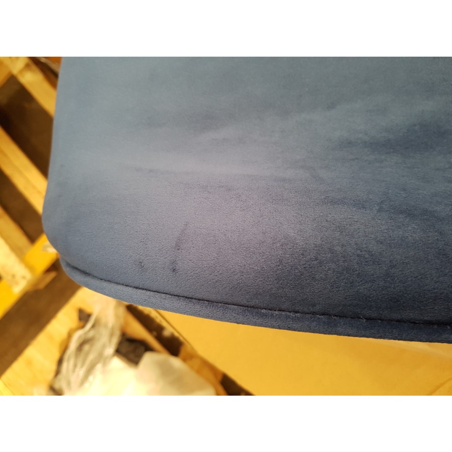 GRADE A2 - Set of 2 Navy Blue Velvet Dining Chairs with Gold Legs - Jenna