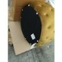 GRADE A2 - Xena Large Quilted Button Pouffe in Dark Mustard Velvet