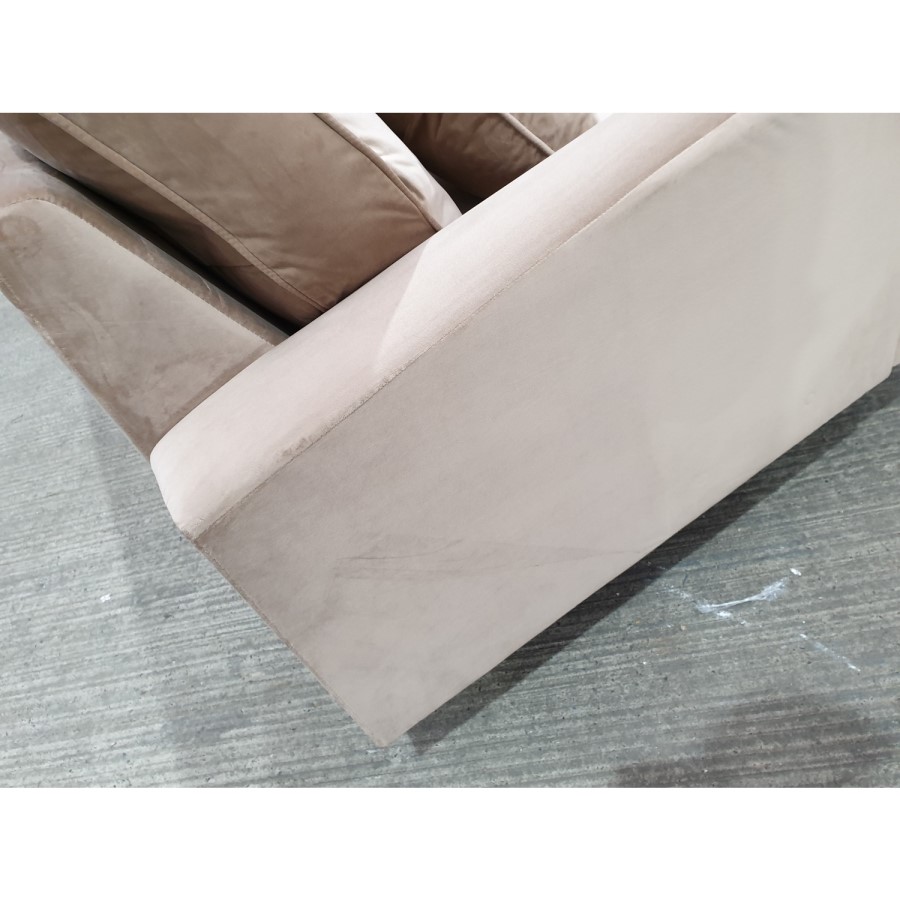 GRADE A3 - Payton Beige Velvet 3 Seater Sofa