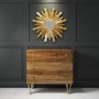 GRADE A2 - Halo 3 Drawer Chest of Drawers with Brass Inlay in Natural Honey 