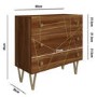 GRADE A2 - Halo 3 Drawer Chest of Drawers with Brass Inlay in Natural Honey 