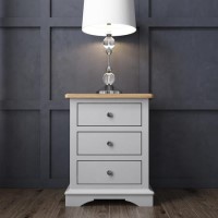 Darley Two Tone Bedside Table in Solid Oak and Grey