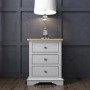 Darley Two Tone Bedside Table in Solid Oak and Grey