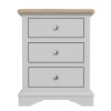 GRADE A1 - Darley Two Tone Bedside Table in Solid Oak and Grey