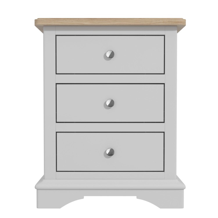 Darley Two Tone Bedside Table in Solid Oak and Grey