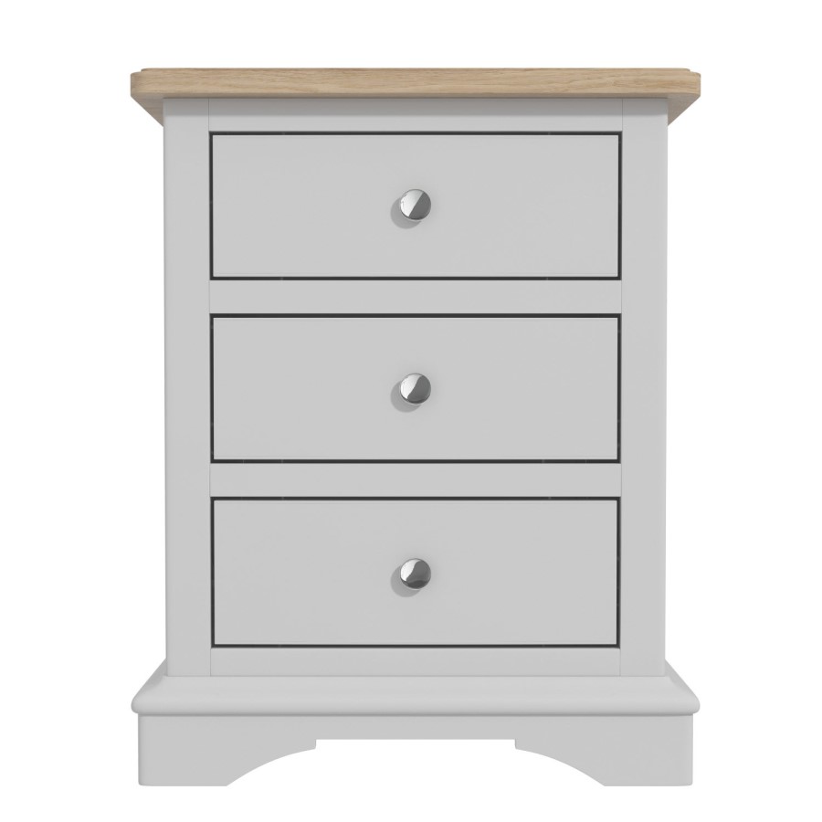 GRADE A2 - Darley Two Tone Bedside Table in Solid Oak and Grey