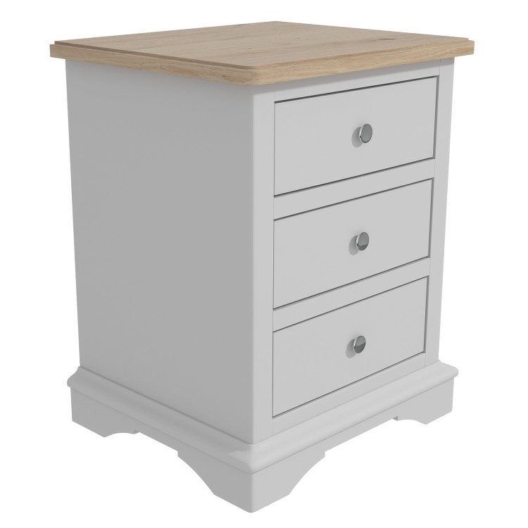 Darley Two Tone Bedside Table in Solid Oak and Grey