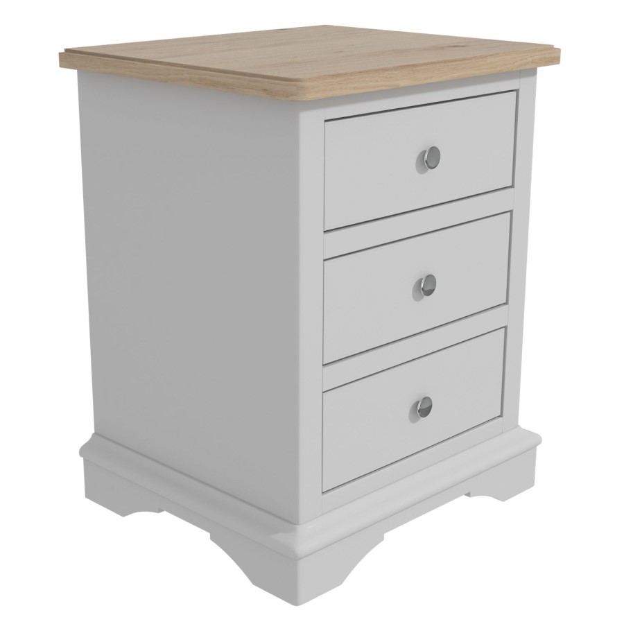 GRADE A2 - Darley Two Tone Bedside Table in Solid Oak and Grey
