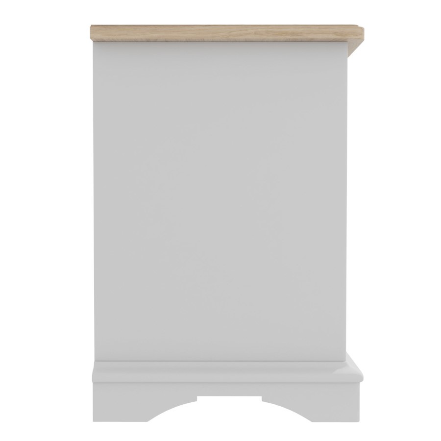 GRADE A2 - Darley Two Tone Bedside Table in Solid Oak and Grey