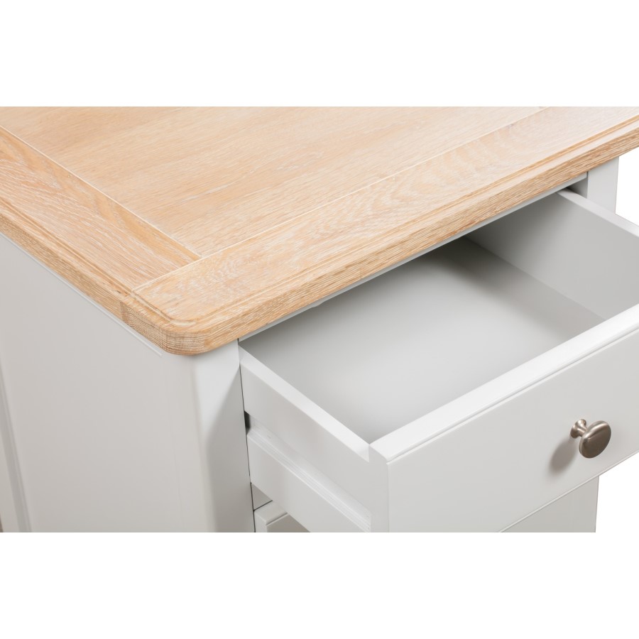 GRADE A2 - Darley Two Tone Bedside Table in Solid Oak and Grey