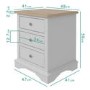 Darley Two Tone Bedside Table in Solid Oak and Grey