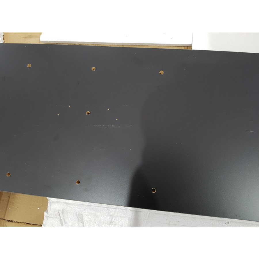 GRADE A2 - Walnut and Black Large TV Stand 