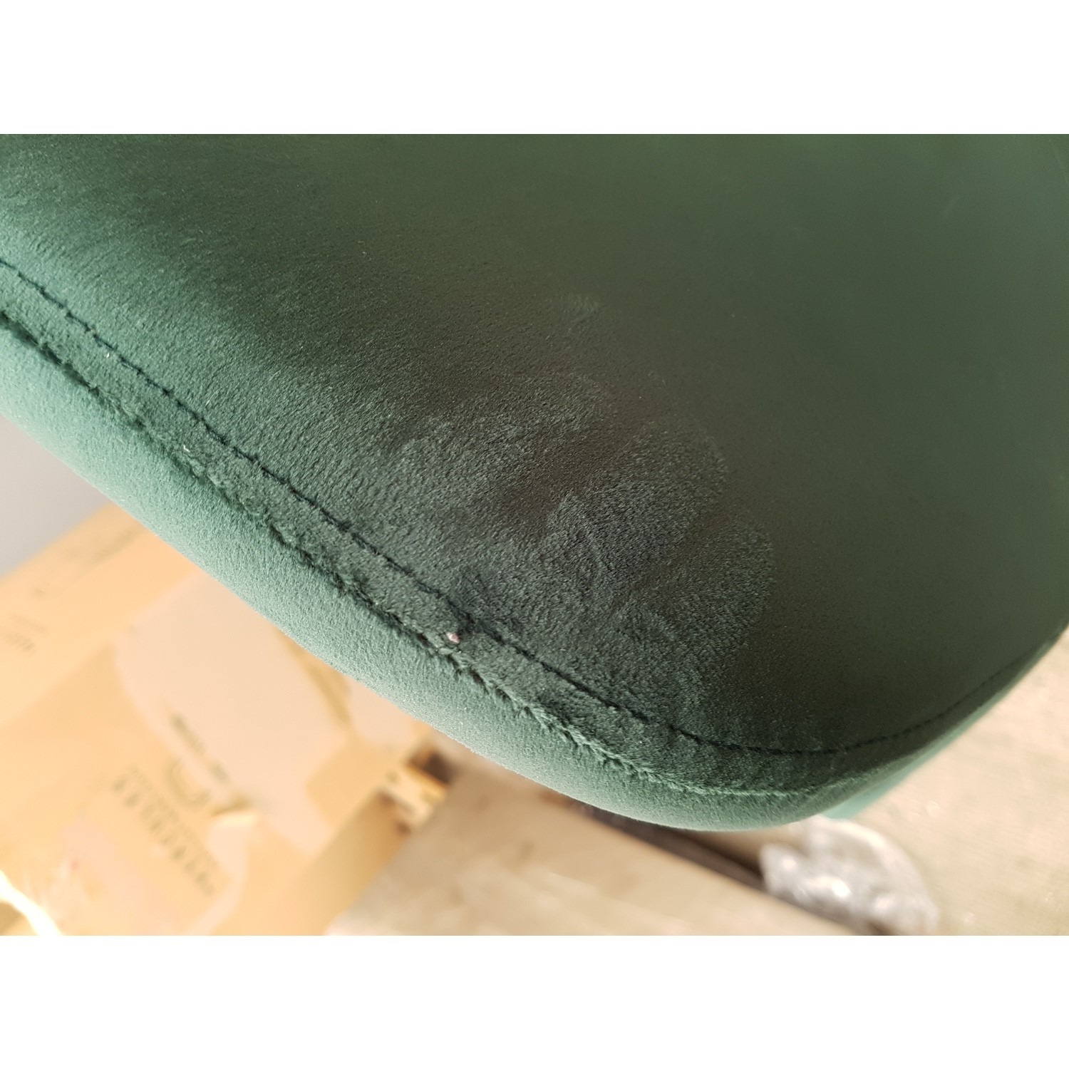 GRADE A2 Green Velvet Office Swivel Chair with Gold Base Marley