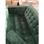 GRADE A2 - Buttoned Green Velvet Sofa - 3 Seater with Cushions - Elba