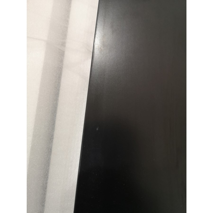 GRADE A2 - Narrow White Gloss Console Table with Black Metal Base - Rochelle