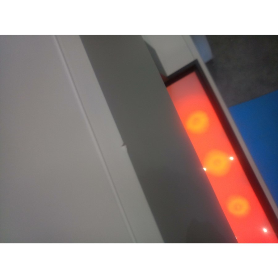 GRADE A2 - AmberGlo Floor Standing Electric Fireplace Suite in White - Log & Crystal Fuel Bed