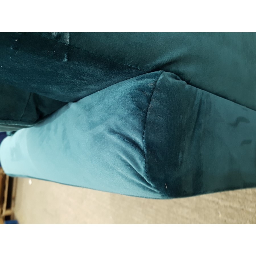 GRADE A2 - Payton Teal Blue Velvet 3 Seater Sofa