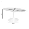GRADE A1 - White Marble Tulip Dining Table in High Gloss - Seats 6 - Aura