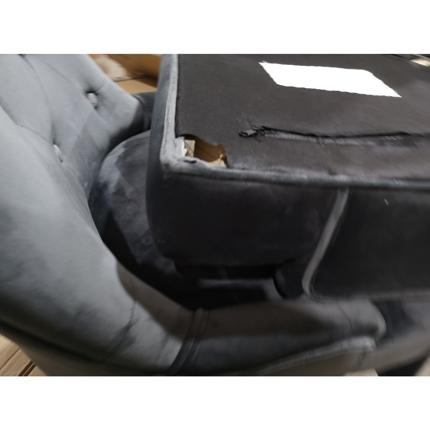 GRADE A2 Kaylee Grey Velvet Dining Chairs with Oak Legs Set of 2