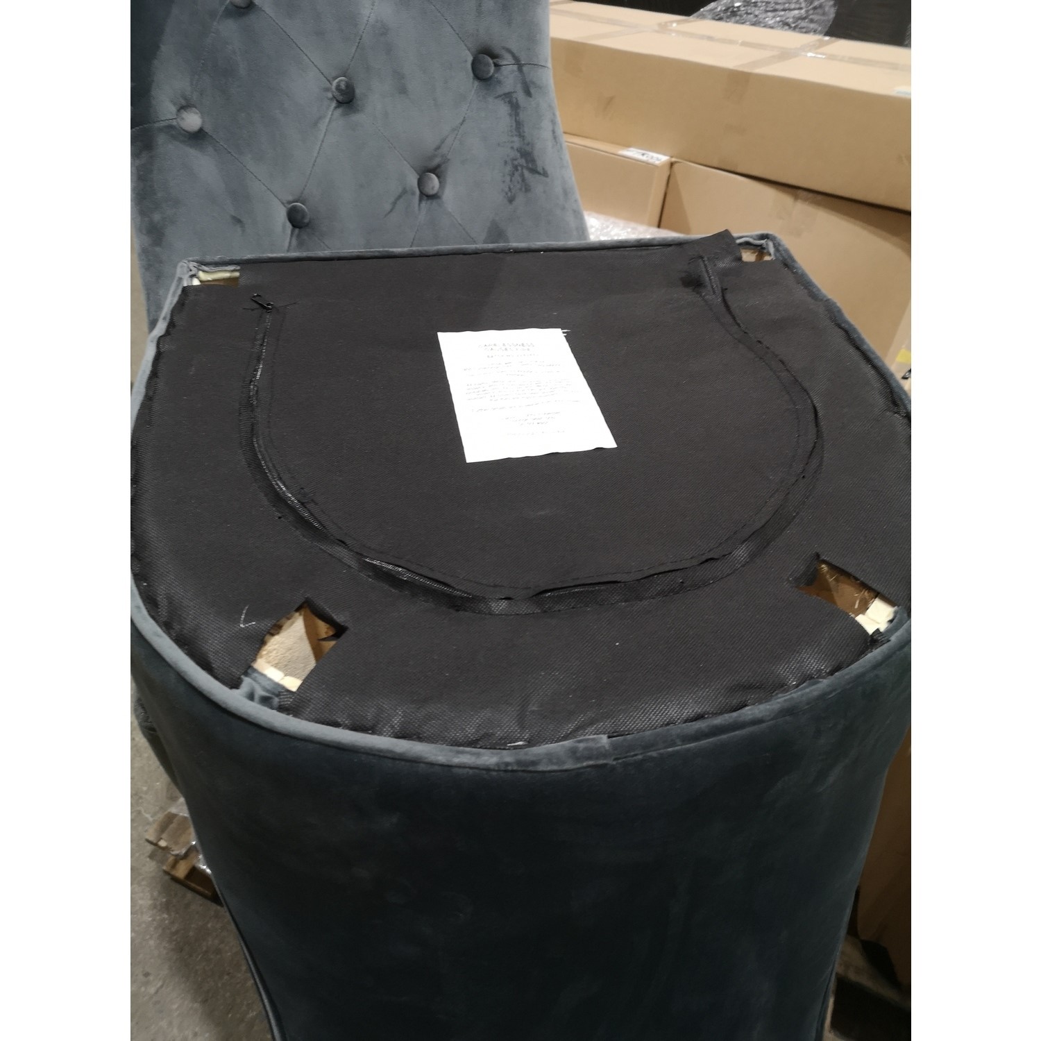 GRADE A2 Kaylee Grey Velvet Dining Chairs with Oak Legs Set of 2