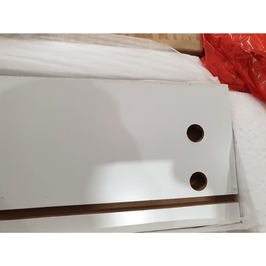 GRADE A2 - LPD Puro High Gloss Bedside Table in Cream