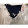 GRADE A2 - Dark Navy Blue Velvet Footstool- Idris