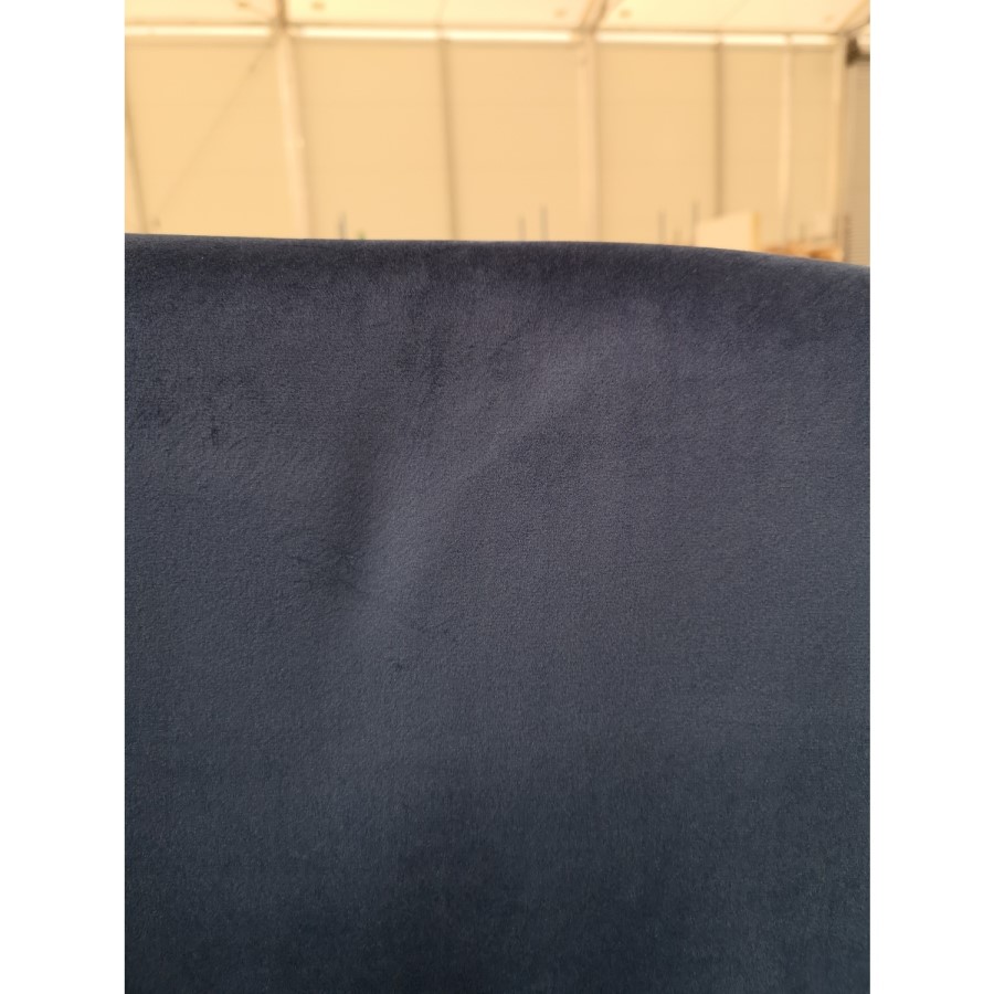 GRADE A2 - Navy Blue Velvet Office Swivel Chair with Gold Base - Marley